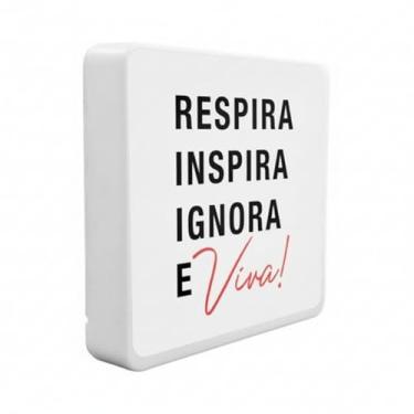 Imagem de Luminária Box Slim Respira Ignora e Viva, USB, LED 5W, 20x18x5 cm, Polietileno, Bivolt