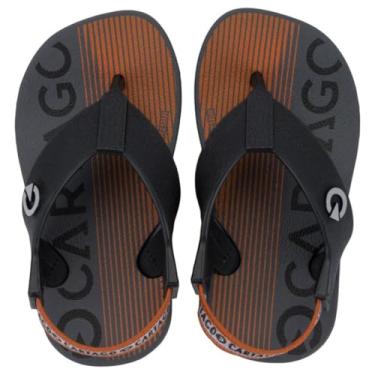 Imagem de Chinelo Infantil Cartago Baby Bebê Menino com Elástico Anatômico Chinelo de Dedo (Grafite/Laranja, BR, Criança de 1 a 3 anos, Numérico, 22)