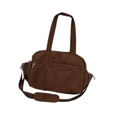 Imagem de Colaxi Bolsa de ginástica multifuncional para homens e mulheres, com vários bolsos, estilo sacola esportiva, transversal, ideal para guardar equipamentos de, Marrom