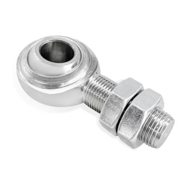 Imagem de MUQIDA Suporte do eixo de direção, extremidade esférica de rosca macho direita de 3/10.2-40.6 cm com porca de atolamento, rolamento de extremidade de haste de junta Heim de aço inoxidável para barras