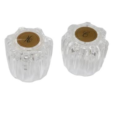 Imagem de Meuey Lyot Maçaneta de chuveiro de água quente e fria de acrílico transparente, torneira de substituição, kit de decoração com parafusos, adequado para banheiras, chuveiros, lavatórios e lavagem à mão