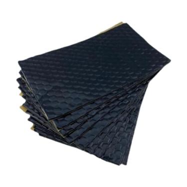 Imagem de Generic Conjunto de 10 peças de manta de isolamento acústico para carros, feita de butil, de alto desempenho e autoadesiva, ideal para tetos de máquinas de, Preto