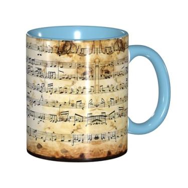 Imagem de Zeraoke Piano Violino Notas Musicais Impressão Criativa Canecas de Café, Personalizadas, Presente para Família, Tamanho 325 ml, Unissex