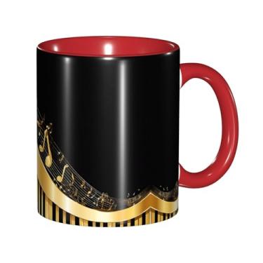 Imagem de Zeraoke Novel Music Note Print Canecas de café criativas, personalizadas, presente para família, tamanho de 325 ml, unissex