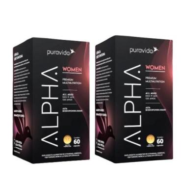 Imagem de Kit 2 Alpha Women Polivitamínico Feminino Premium Puravida - Pura Vida