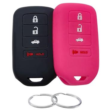Imagem de REPROTECTING Capa para chave de borracha de silicone compatível com Honda Accord CR-V Civic Fit HR-V Odyssey Pilot Ridgeline ACJ932HK1310A 216J-HK1310A ACJ932HK1210A 216J-HK1210A KR5V2X