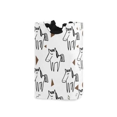 Imagem de xigua Cavalo grande cesto de roupa suja com alça, cesto de roupas dobrável, cesta de armazenamento dobrável para organização de brinquedos e roupas no quarto, banheiro e lavanderia