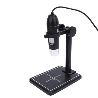 Imagem de Luocute Microscópio Digital, Ampliação de 1600X, 8 Luzes LED Ajustáveis, Lupa de Microscópio Com Suporte Estável para Telefone PC, Avaliação de Pedras Preciosas, Identificação de Joias,