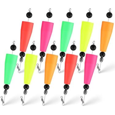 Imagem de Soulchen Conjunto de 10 peças de rolhas de 7,6 cm, boias de espuma com arame para peixes, truta salpicada, disponível em verde, vermelho, borgonha, laranja, amarelo (2 peças de cada cor) adequado para