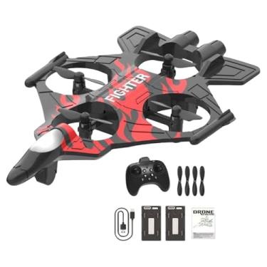 Imagem de oshhni Avião de controle remoto RC, leve e capaz de realizar manobras de flip de 360°, ideal para crianças, meninos e adolescentes, Vermelho com 2 Baterias
