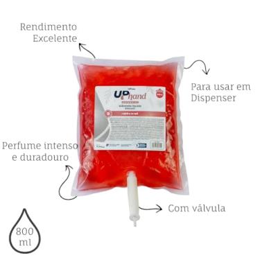 Imagem de Sabonete Líquido Glicerinado 800ml Romã e Maçã com Válvula para Dispenser UPPRO