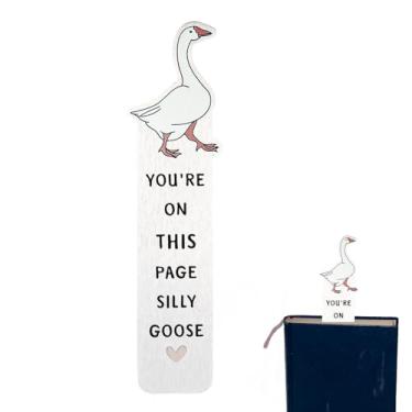 Imagem de Marcador de livro Silly Goose de aço inoxidável, engraçado, bobo, acessórios práticos de leitura, suprimentos para presente de livros para mulheres e homens