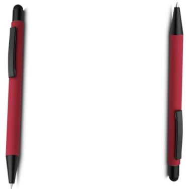 Imagem de Caneta Esferográfica em Metal com Touch, Azul, Corpo Emborrachado, Ponta Fina, Ambidestro, Cilíndrico, 0.8cm, 1 e 2 Unidades (Vermelho 2)