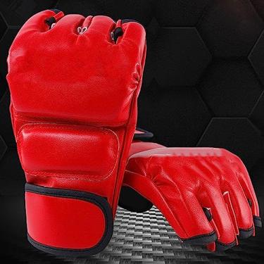 Imagem de Generic Luvas de MMA Unissex Robustas e Duráveis ​​com Palmas Abertas para Treinamento de Combate Vermelho para Artes Marciais Mistas, Boxe, Kickboxing e Muay Thai