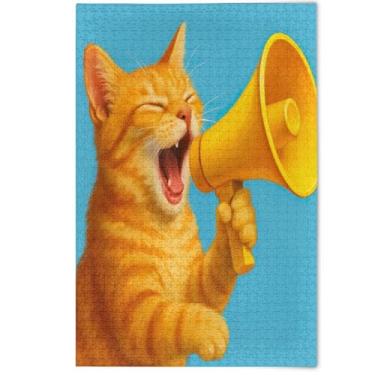 Imagem de Funny Orange Cat Cute Jigsaw Puzzle Adult 1000 Pieces, Family White Elephant Gifts Prime Art Jigsaw Cute Animal Painting, 1000 Pieces, 29.5" x 19.7"