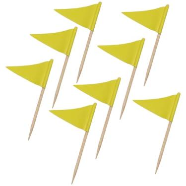 Imagem de Hordion 100 Pcs Toothpick Flags, Plain Blue Triangle Stick Golf Cupcake Toppers Sticks Small Mini Blank Flag for Appetizers Cupcakes Buffet Cocktail