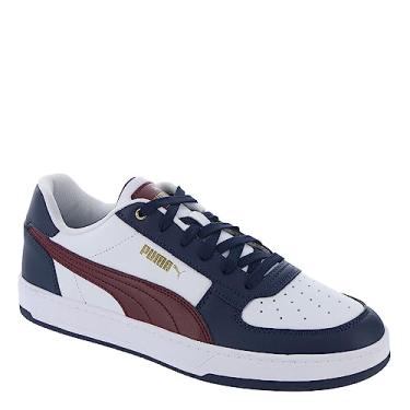 Imagem de PUMA Caven 2.0 Tênis masculino com cadarço branco/NVY/Gd 42 Médio EUA, Jaspe branco-escuro - azul marinho-dourado, 42
