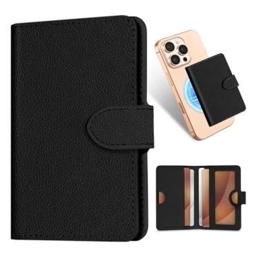 Imagem de Shorogyt Carteira magnética para celular compatível com porta-cartões Magsafe – Carteiras femininas de couro finas de luxo para 4 cartões, para iPhone 17/16/15/14/13/12 para Apple RFID Magnet, Lyc