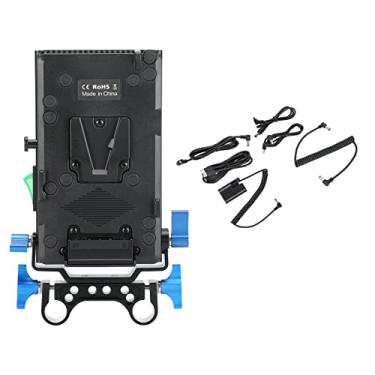 Imagem de Mbeysaq Kit de placa de bateria de montagem em V para câmera otimiza a fonte de alimentação para baterias de câmera. Possui uma estrutura de liga de alumínio ABS com bateria falsa E6N e um grampo de