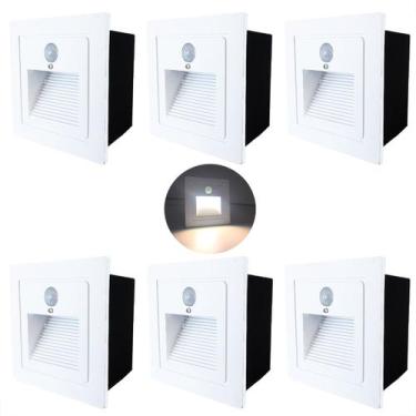 Imagem de 6 balizador Embutir Parede Com Sensor De Presença Led Lup73 - Acende a