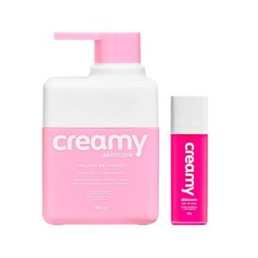 Imagem de Kit Facial Creamy Emulsão Limpeza 180ml+ácido Mandélico 30g