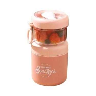 Imagem de Tigela Térmica Portátil De Aço Inoxidável Com Tampa E Colher Para Sopa