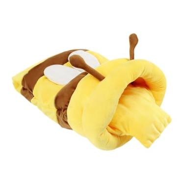 Imagem de WeiLaiKeQi Cama em formato de caverna para gatos, macia, confortável e quentinha, ideal para gatos pequenos. Design de casinha de desenho animado, macia e, com Almofada