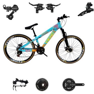Imagem de Bicicleta 26 VikingX T25 24v Freeride SHIMANO K7 Indexado Pneu Slick Fino Fx Amarela1.50-Unissex