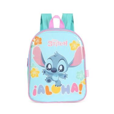 Imagem de Mochila Escolar Stitch Verde De Costas Fofinha Luxcel