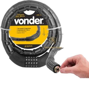 Imagem de Cadeado Moto Reforçado Trava Corrente C/ Segredo Senha 1 Mts - Vonder