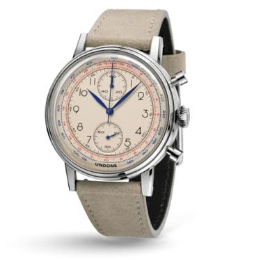 Imagem de UNDONE URBAN Relógio masculino vintage, esportivo, Mr. Bones and Mystique Collections, relógio de pulso de 40 mm, resistente à água, híbrido, flyback, cronógrafo com caixa de aço inoxidável e lente de