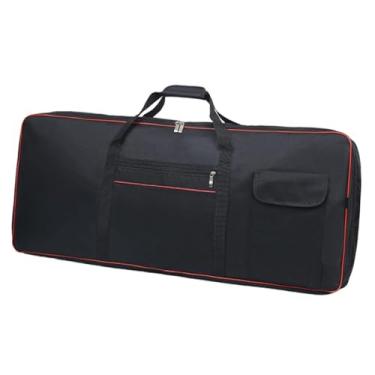 Imagem de KiBcsLic Estojo para teclado de 61 teclas, bolsa para instrumentos, tecido Oxford espesso, preto, mochila protetora para transporte, ideal para viagens e