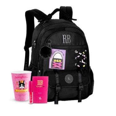 Imagem de Mochilas Rebecca Bonbon RB Costas Juvenil Meninas Chaveiro, RB27425 Pr