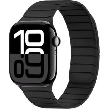 Imagem de Tasikar Pulseiras magnéticas compatíveis com Apple Watch SE séries 11, 9, 8, 7, 6, 5, 4 e 38 mm, laranja - meia-noite