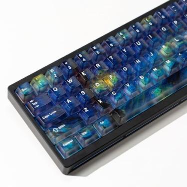 Imagem de TIMSEKER Teclas Cherry Profile para teclado mecânico - Conjunto de teclas azul gradiente de 119 teclas, acabamento fosco, para interruptores Cherry MX