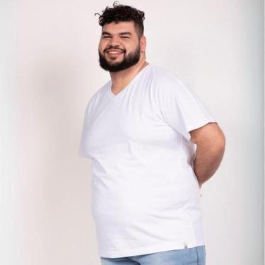 Imagem de Camiseta Gola V Pavin 100% Algodão G2/G3, Branco, G3