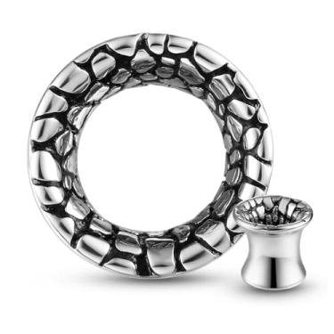 Imagem de Twolobes 1 par de alargadores de orelha clássicos martelados para orelhas esticadas, hipoalergênico, aço inoxidável 316, alargadores de orelha 00G 8 mm-16 mm (0G-5/20.3 cm) joia piercing corporal, 9