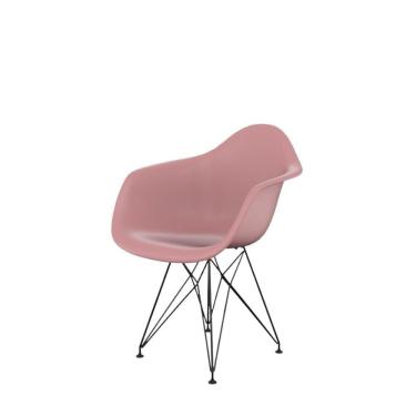 Imagem de Cadeira Eames Com Braço Eiffel Rosa  Base Preta