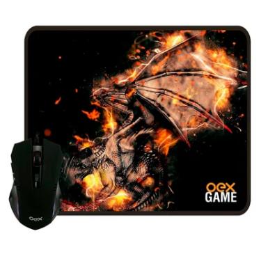 Imagem de Kit Gamer Mouse + Mousepad OEX Arena MC102, LED, 2400DPI, 290x230mm