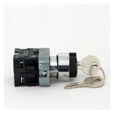 Imagem de XB2 BG33 Interruptor de botão seletor operado por chave de 3 posições 2N/O (2 peças)