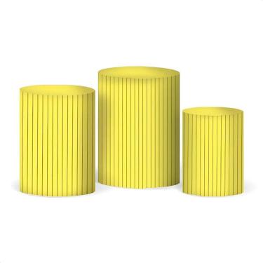 Imagem de Trio Capas Cilindro Festa P M G - Veste Fácil, Sem - Amarelo