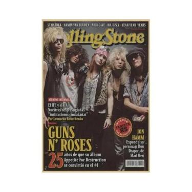 Imagem de Pôster Vintage Guns N' Roses: Pintura Em Tela De Álbum De Música De Ba