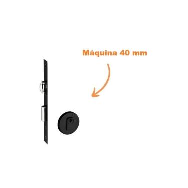 Imagem de Fechadura Rolete Porta Pivotante Pado Preta Preto Máquina 40