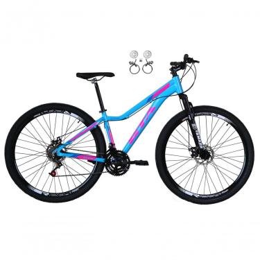 Imagem de Bicicleta Aro 29 Feminina Gta Start 21v Freio A Disco Hidráulico Alumínio Garfo Suspensão - Azul-rosa Tam.15