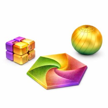 Imagem de Fidget Toy Anti Stress Sensorial, Brinquedo Educativo Criativo, Movimentos Infinitos, Crianças e Adultos, Autismo, Memória, Reflexo, Coordenação Motora, TDAH, Ansiedade, Anti Estresse (Kit 3 Modelos)