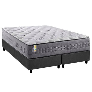 Imagem de Conjunto Box King: Colchão Molas Ensacadas Versalhes + Base Crc Suede Gray (193x203)