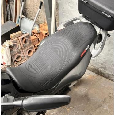 Imagem de Capa banco de moto emborrachada 3D Preta universal XRE 300