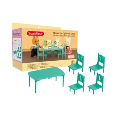 Imagem de Mesa De Jantar E Banheiro Em Miniatura Para Casa De Bonecas, Brinquedo