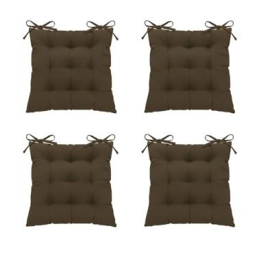 Imagem de Kit 4 Assentos Futton 40x40cm C/Fitas Amarrar Diversar Cores Futon Par