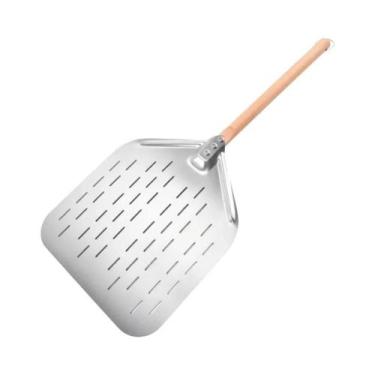 Imagem de Pá De Pizza Perfurada Em Aço Inoxidável Antiderrapante, Ferramenta Pro